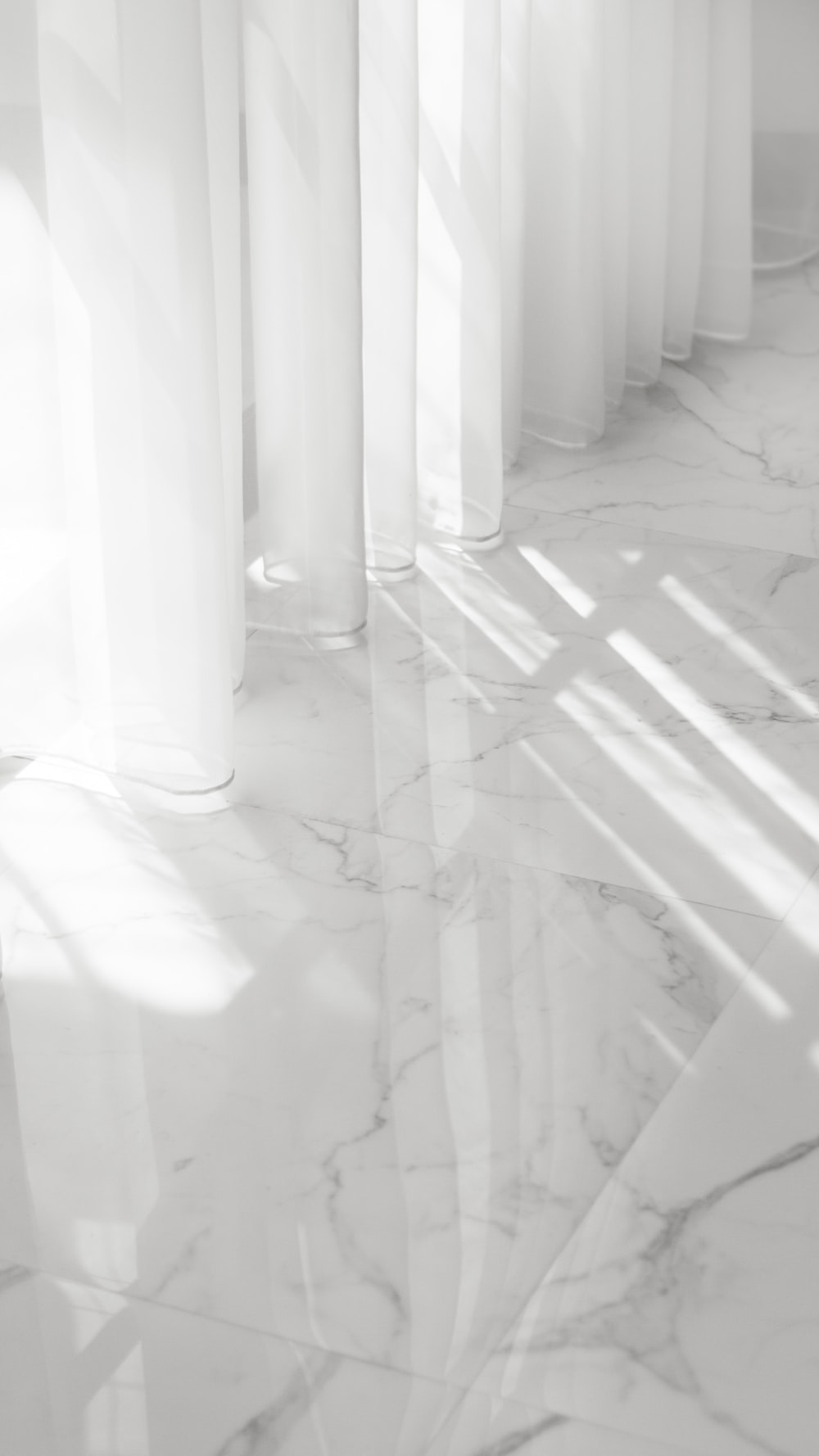 white marble floor.