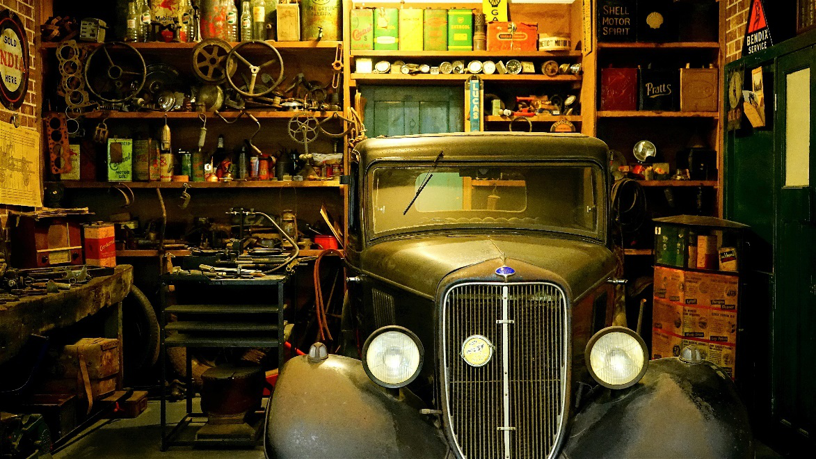 Car in a garage