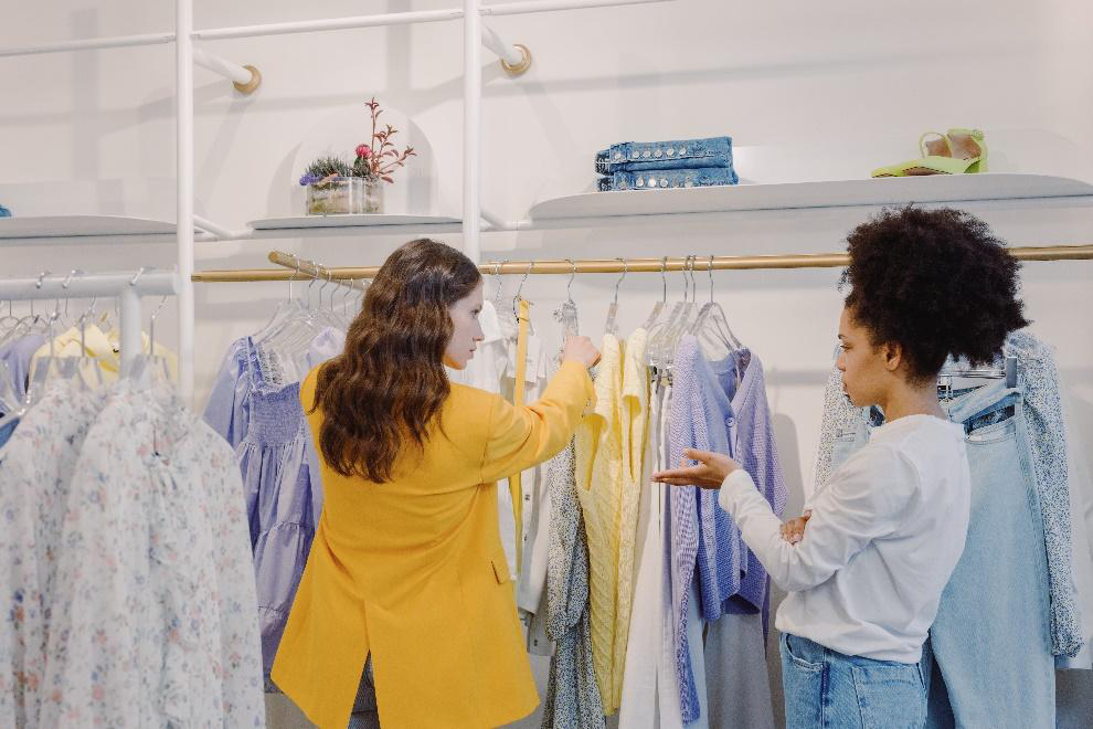 Women looking at clothes